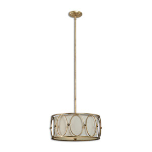 Uttermost Ovala 3 Light Gold Drum Pendant