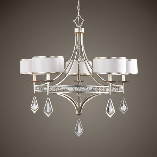 Uttermost Tamworth 5 Light Silver Champagne Chandelier