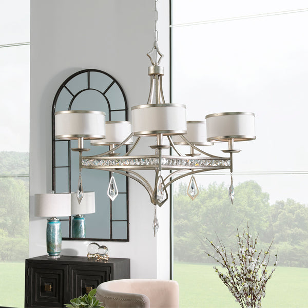 Uttermost Tamworth 5 Light Silver Champagne Chandelier