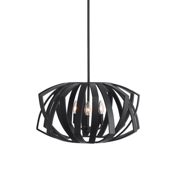 Uttermost Thales Black Geometric 3 Light Pendant