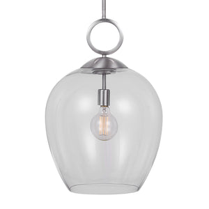 Uttermost Calix Nickel 1 Light Glass Pendant