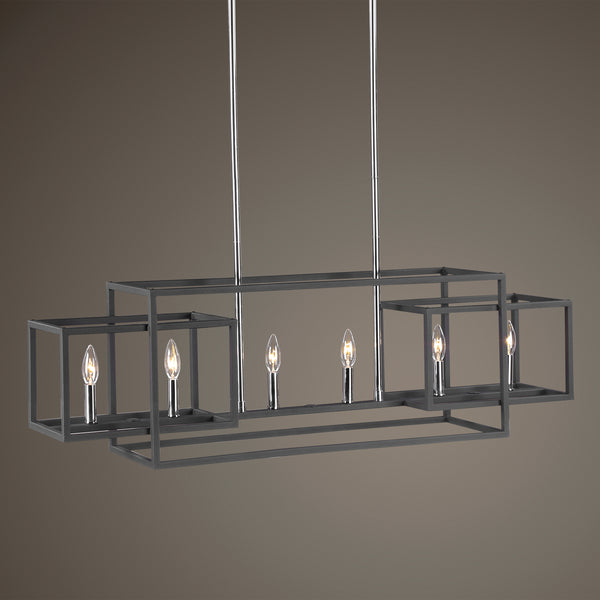 Uttermost Quadrangle 6 Light Rectangular Chandelier