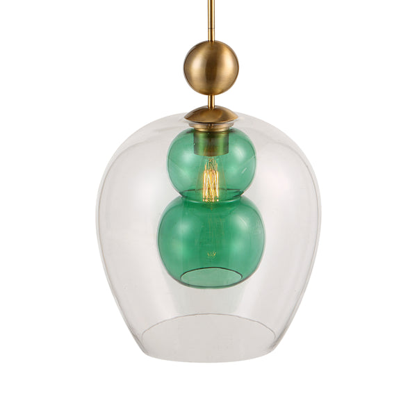 Uttermost Shamrock Green Glass 1 Light Pendant