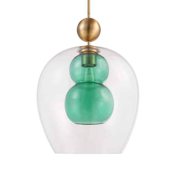 Uttermost Shamrock Green Glass 1 Light Pendant