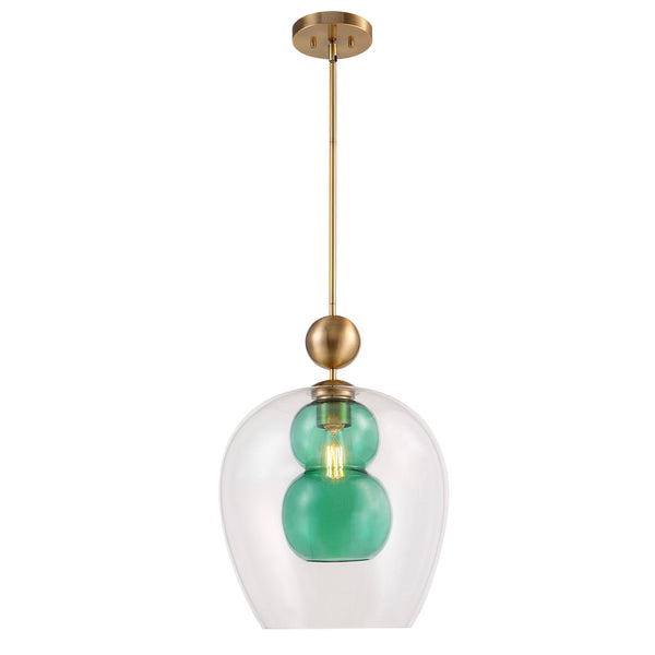 Uttermost Shamrock Green Glass 1 Light Pendant