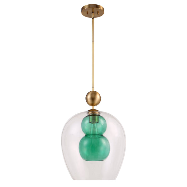 Uttermost Shamrock Green Glass 1 Light Pendant