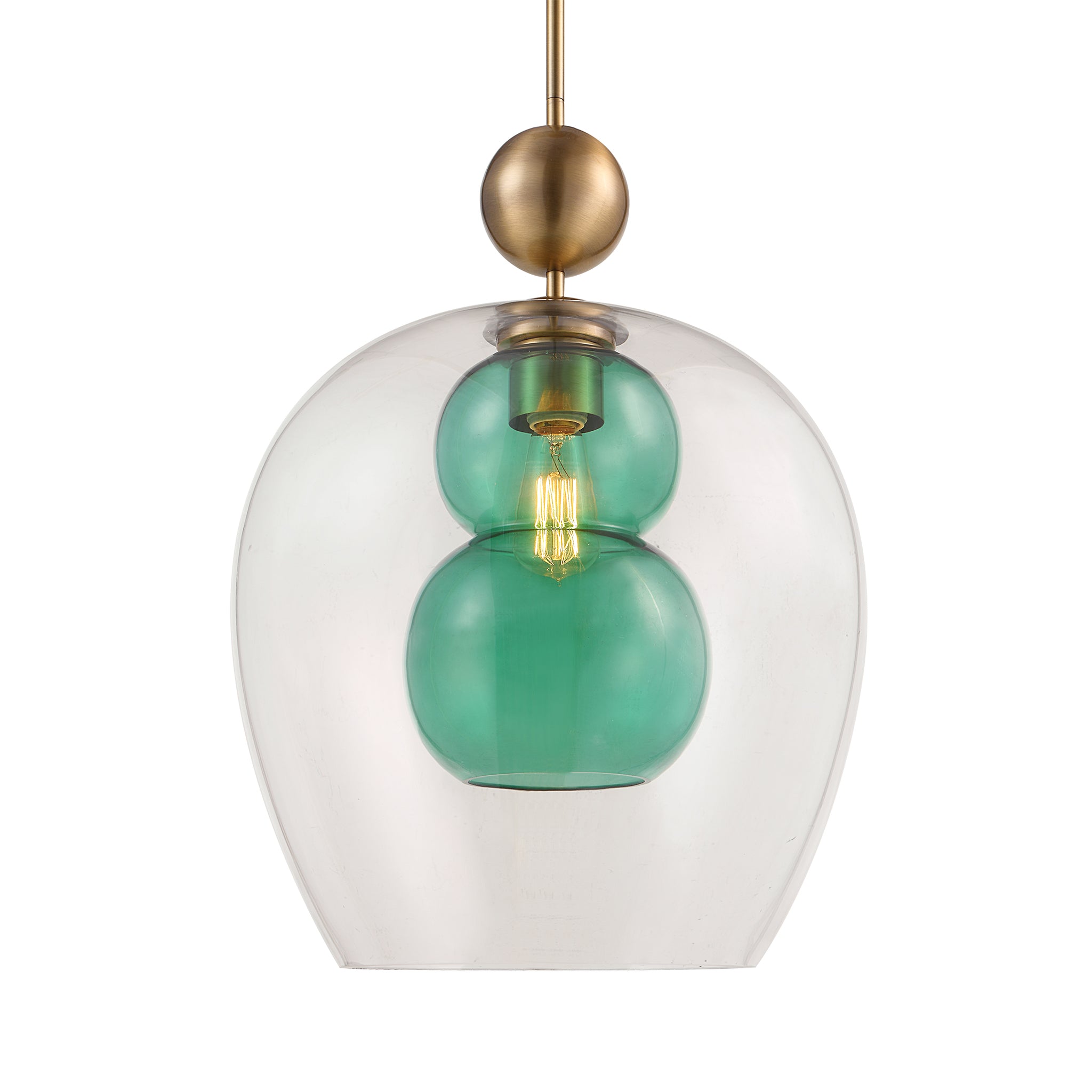 Uttermost Shamrock Green Glass 1 Light Pendant