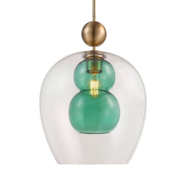 Uttermost Shamrock Green Glass 1 Light Pendant