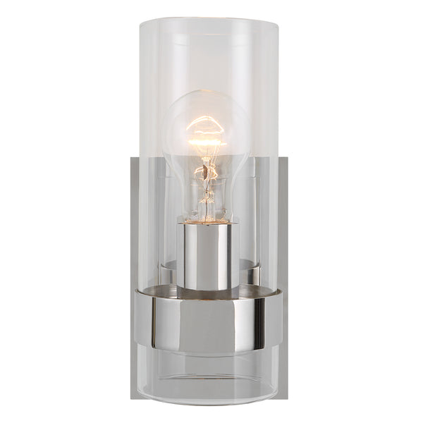 Uttermost Cardiff Nickel 1 Light Cylinder Sconce