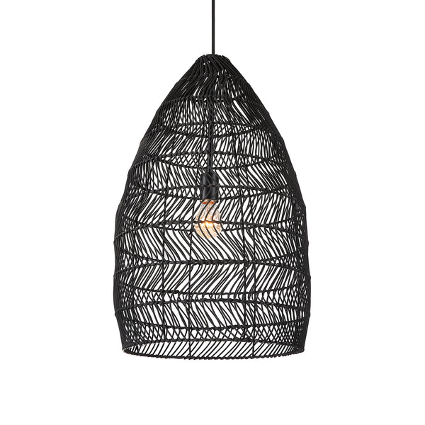 Uttermost Nandi 1 Light Woven Black Pendant