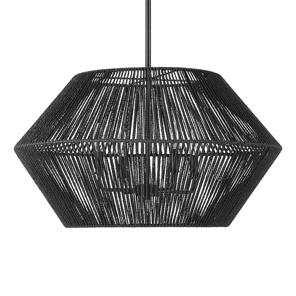 Uttermost Suva 4 Light Black Rope Pendant