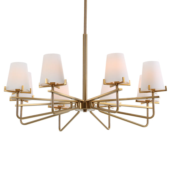 Uttermost Lassen 8 Light Brass Chandelier