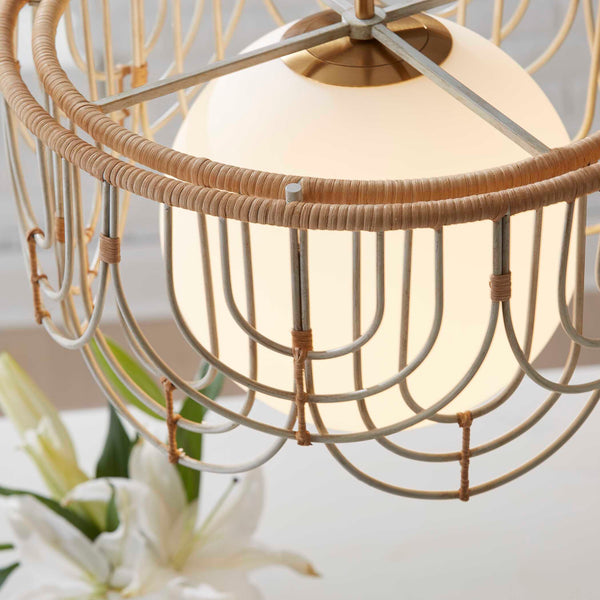 Uttermost Arches 1 Light Rattan Pendant