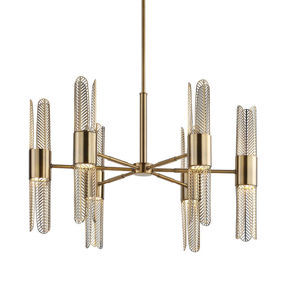 Uttermost Cret 12 Light Brass Chandelier
