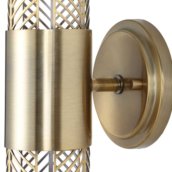 Uttermost Cret 2 Light LED Brass Sconce