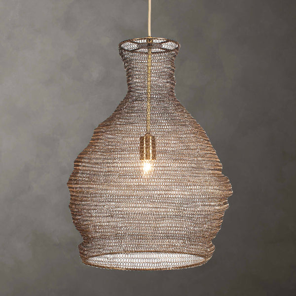 Uttermost Murmur Woven Brass 1 Light Pendant