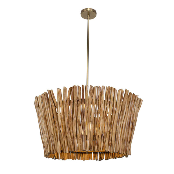 Uttermost Rhea 4 Light Wood Branch Chandelier