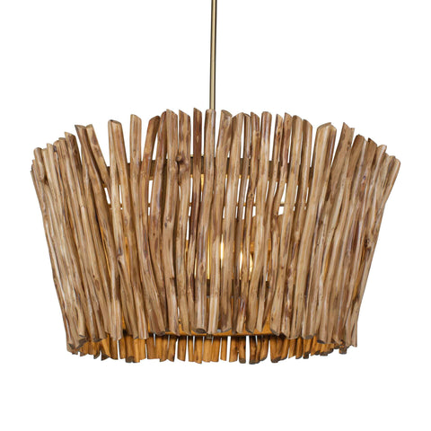 Uttermost Rhea 4 Light Wood Branch Chandelier