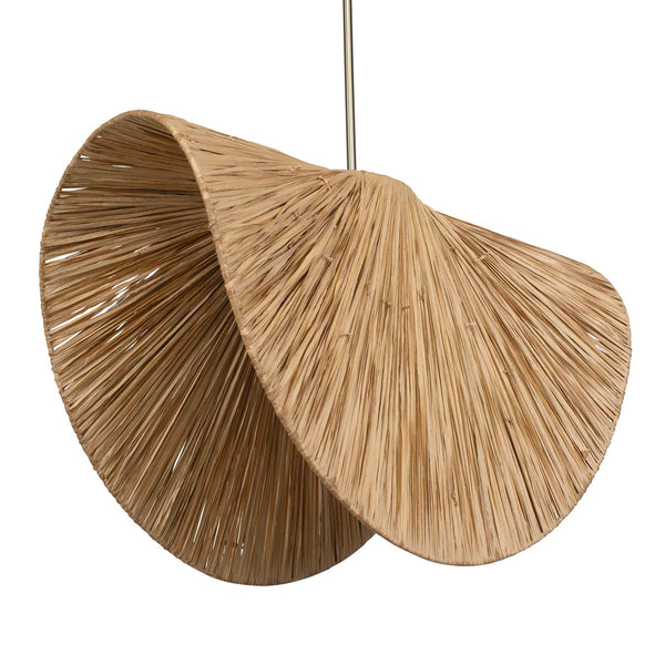 Uttermost Bend 1 Light Raffia Pendant