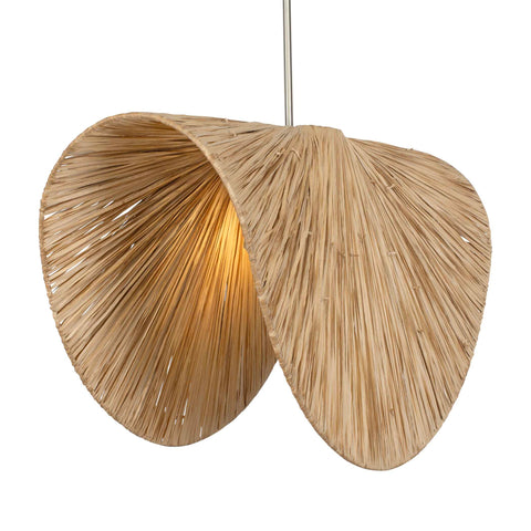 Uttermost Bend 1 Light Raffia Pendant