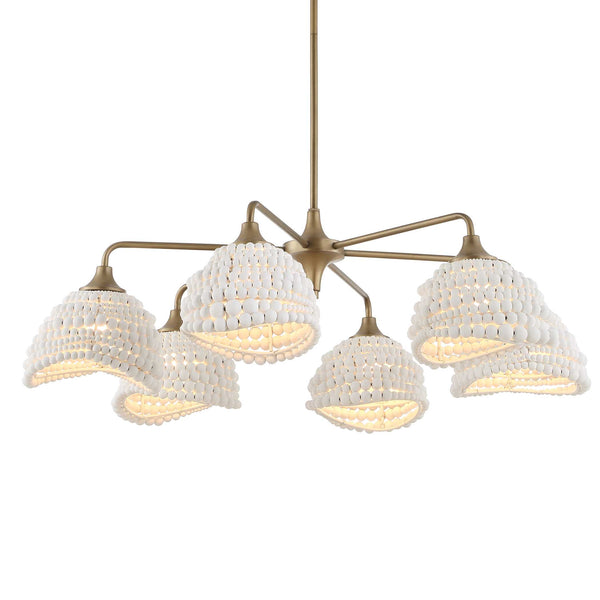 Uttermost Biddeford 6 Light White Beaded Pendant
