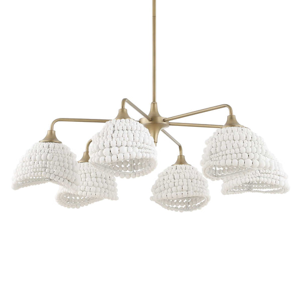 Uttermost Biddeford 6 Light White Beaded Pendant