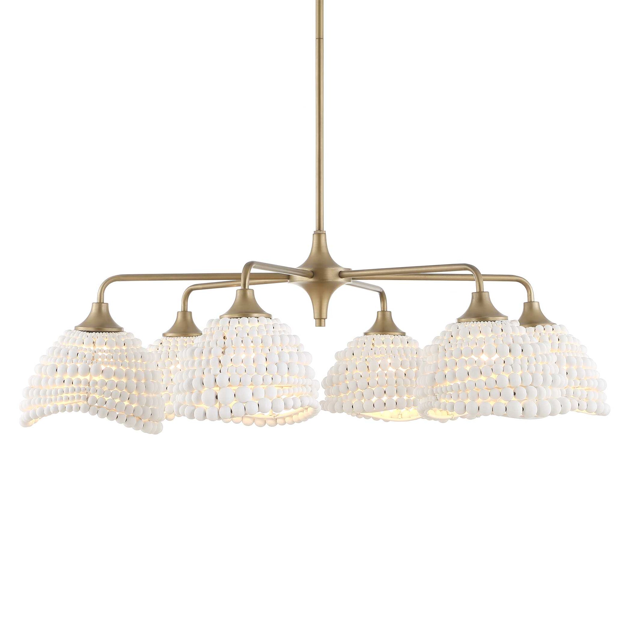 Uttermost Biddeford 6 Light White Beaded Pendant