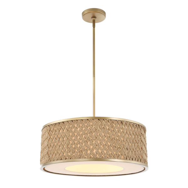 Uttermost Pinchot 4 Light Rattan Drum Pendant