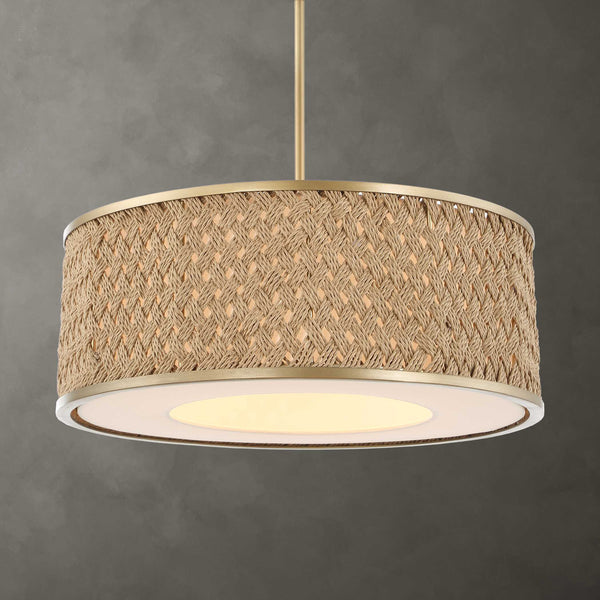 Uttermost Pinchot 4 Light Rattan Drum Pendant