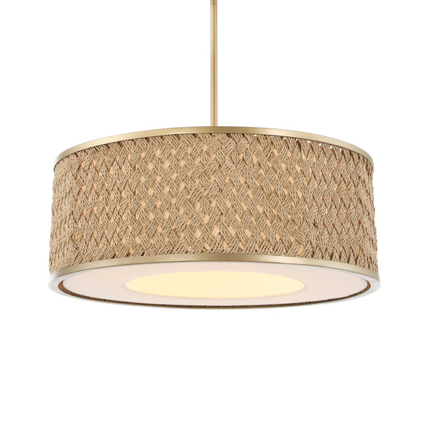Uttermost Pinchot 4 Light Rattan Drum Pendant
