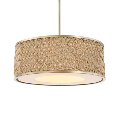 Uttermost Pinchot 4 Light Rattan Drum Pendant