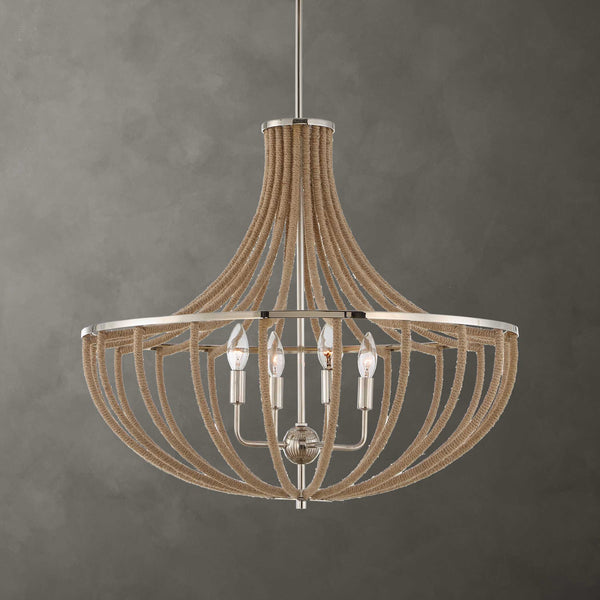 Uttermost Lovelock 4 Light Rope Empire Chandelier