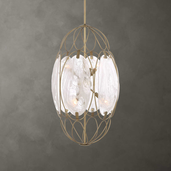 Uttermost Valencia 6 Light Glass Panel Pendant