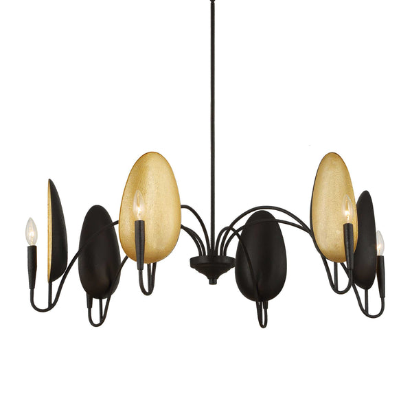 Uttermost Warwick 6 Light Matte Black Chandelier