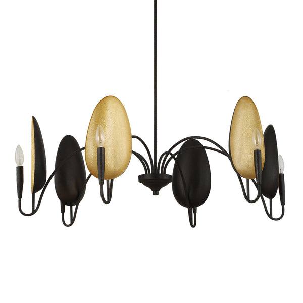 Uttermost Warwick 6 Light Matte Black Chandelier