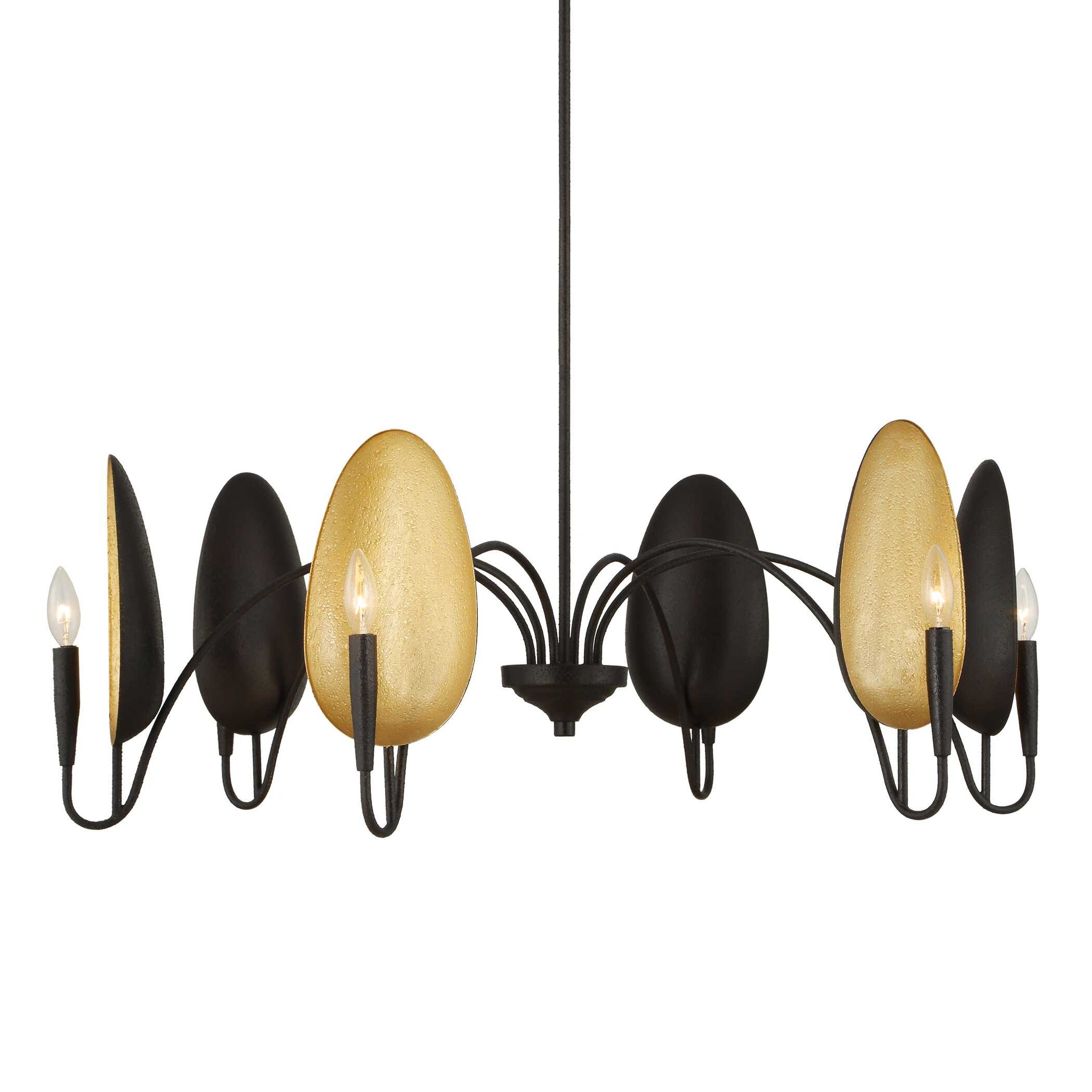 Uttermost Warwick 6 Light Matte Black Chandelier