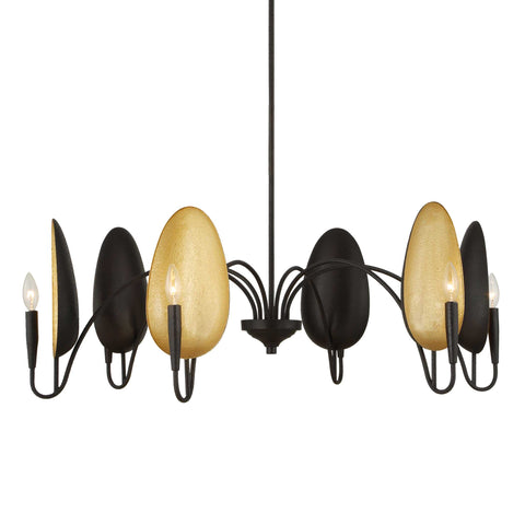 Uttermost Warwick 6 Light Matte Black Chandelier