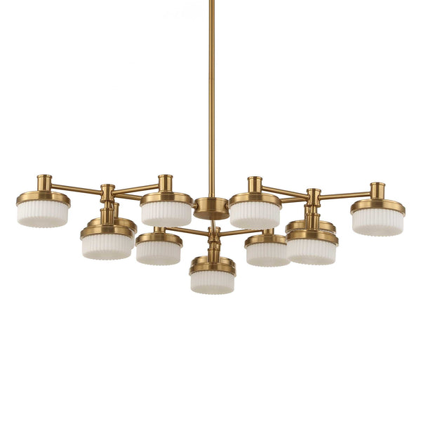 Uttermost Wedge 12 Lt LED Brass Chandelier