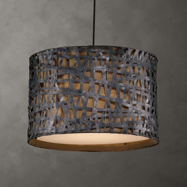 Uttermost Alita Aged Black Drum Pendant