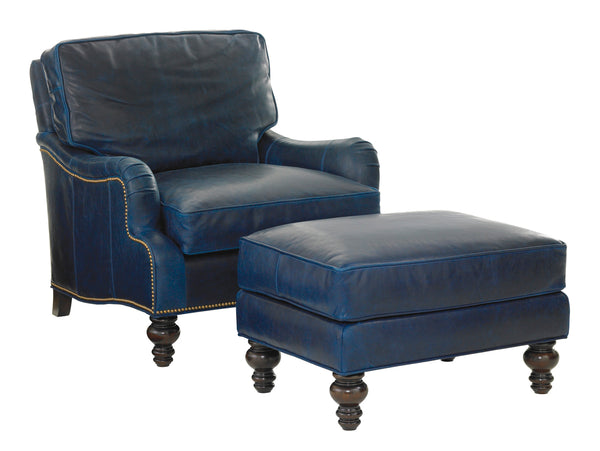Amelia Leather Ottoman