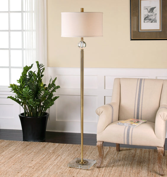 Uttermost Mesita Brass Floor Lamp