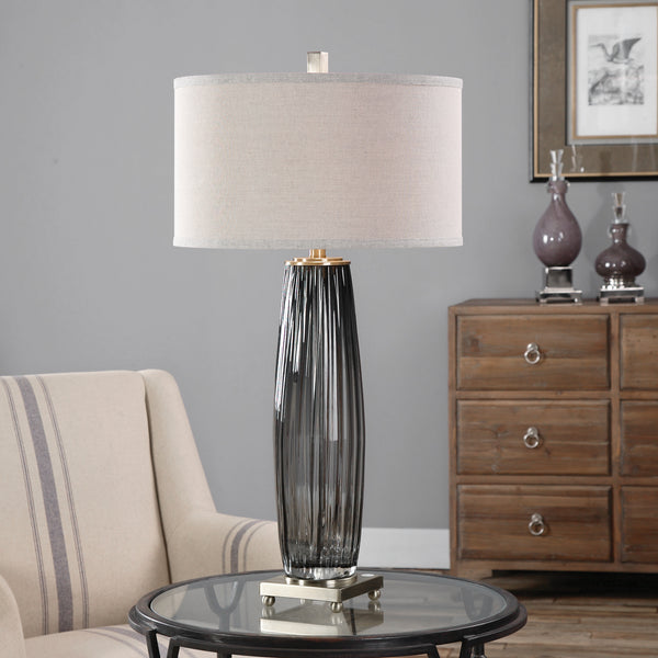 Uttermost Vilminore Gray Glass Table Lamp