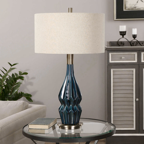 Uttermost Prussian Blue Ceramic Lamp