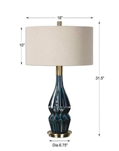 Uttermost Prussian Blue Ceramic Lamp