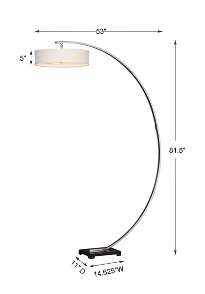 Uttermost Tagus Nickel Arc Floor Lamp
