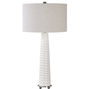 Uttermost Mavone Gloss White Table Lamp