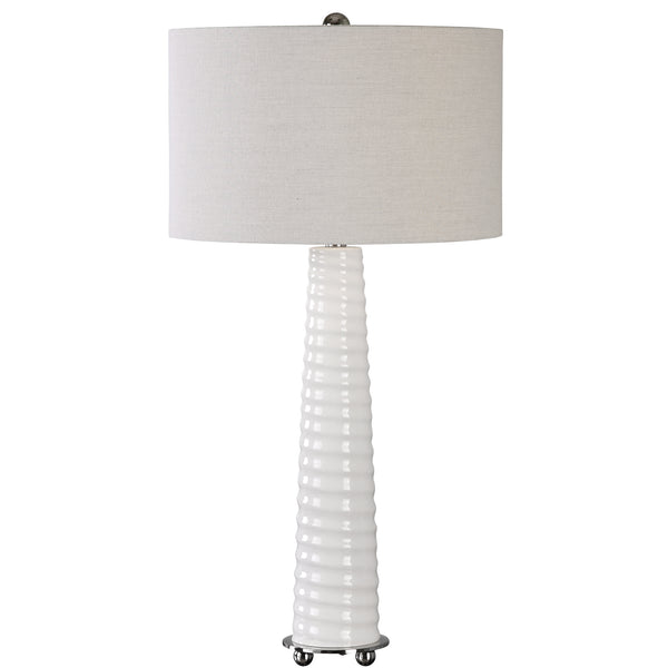 Uttermost Mavone Gloss White Table Lamp