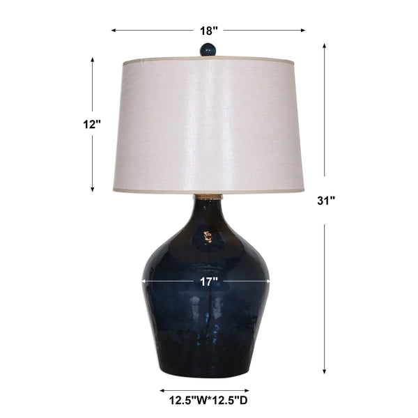 Uttermost Lamone Blue Glass Lamp