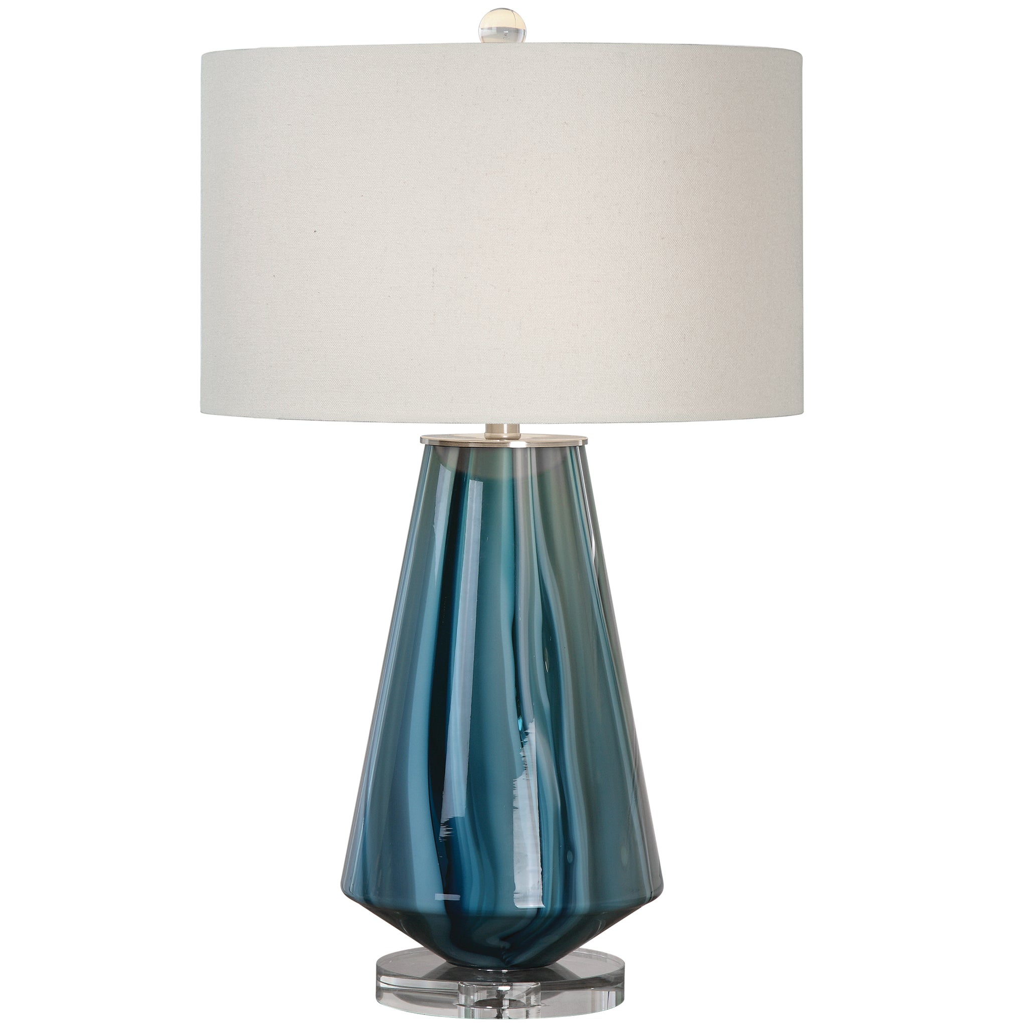 Uttermost Pescara Teal-Gray Glass Lamp