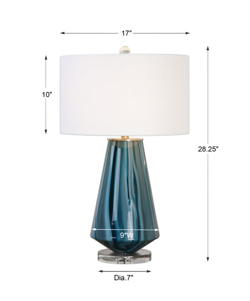 Uttermost Pescara Teal-Gray Glass Lamp